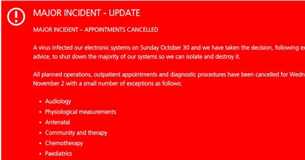 NHS incident