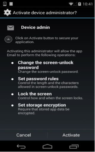 Request device administrator rights