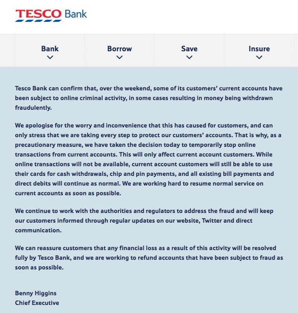 Tesco statement
