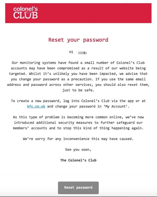 Kfc email