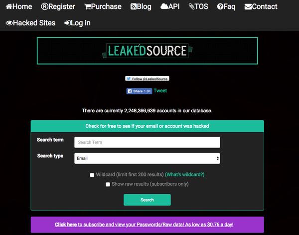 Leaked source site