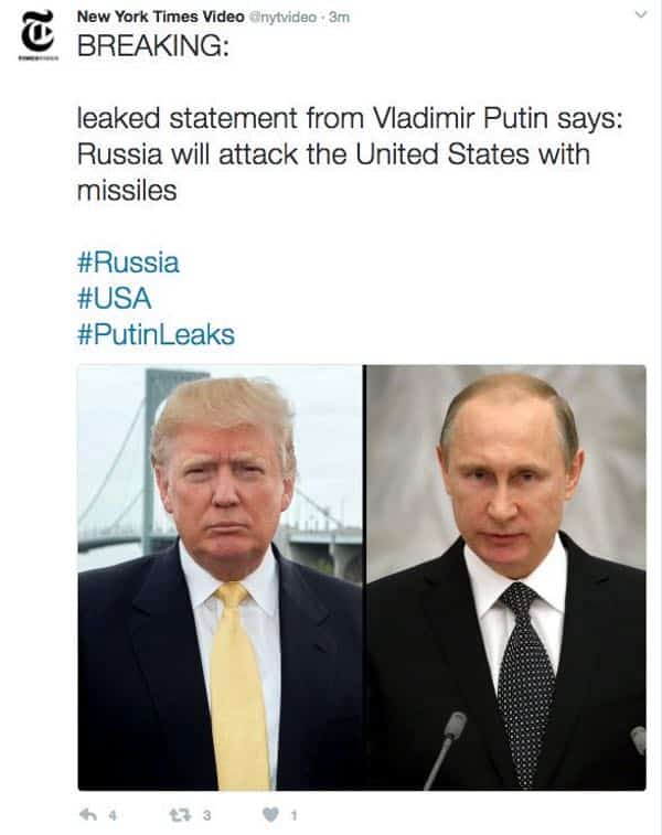 Bogus tweet