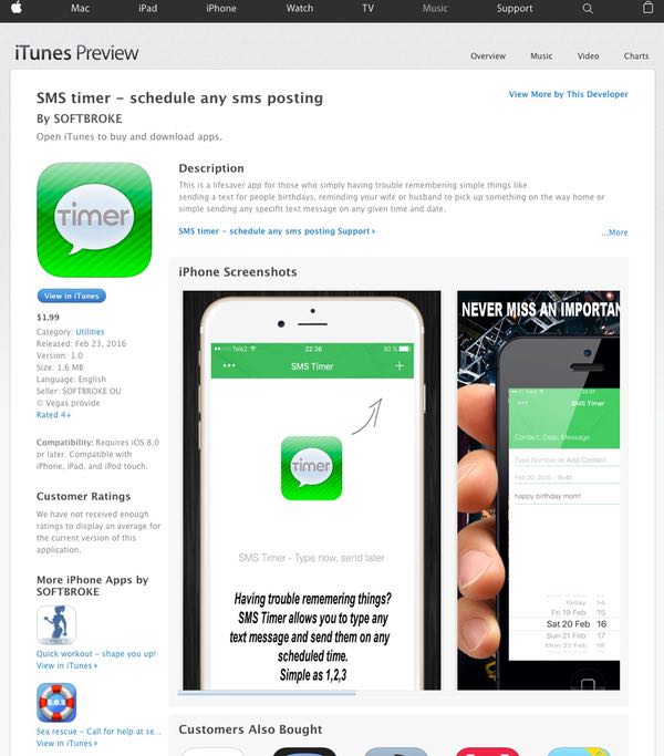 Sms timer itunes