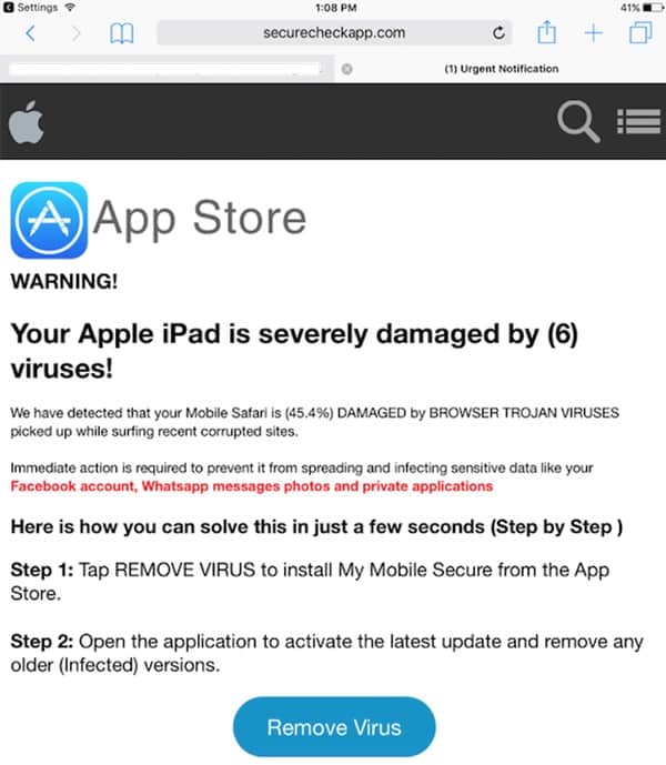 Fake warning