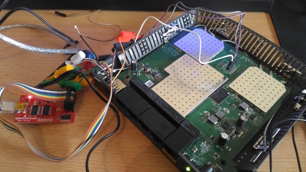 Linksys EA3500 Series UART connection. (Source: IOActive)