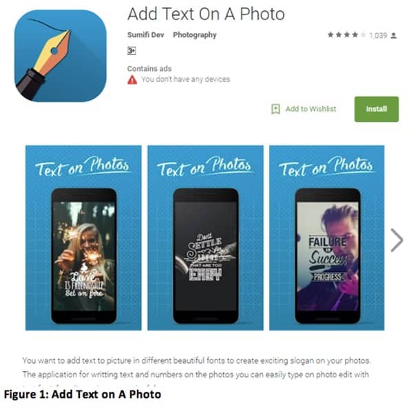 Add text on a Photo app