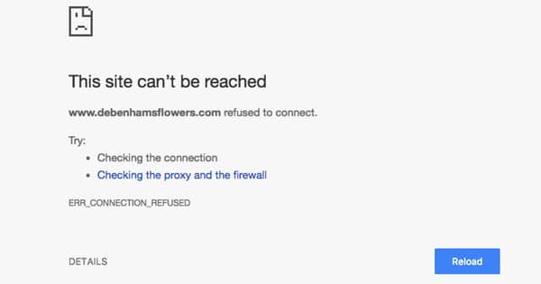 Debenhams flowers website down