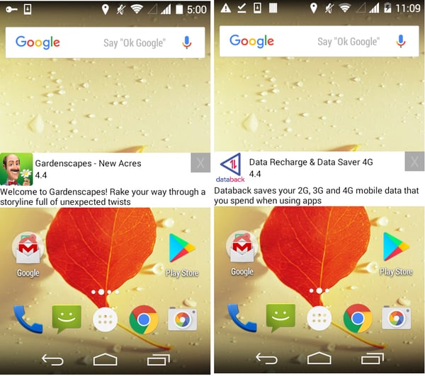 Ads are shown outside of the app. (Source: Zscaler)