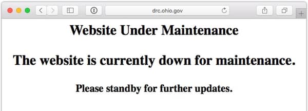 Defaced site under maintenance
