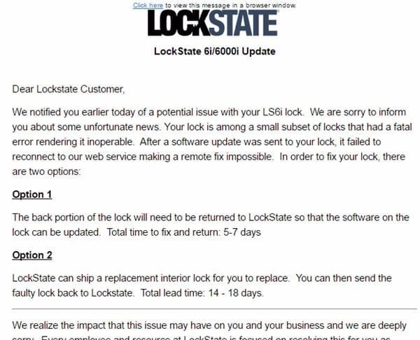 Lockstate email