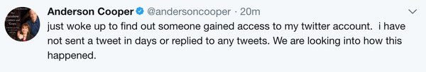 Anderson Cooper tweet