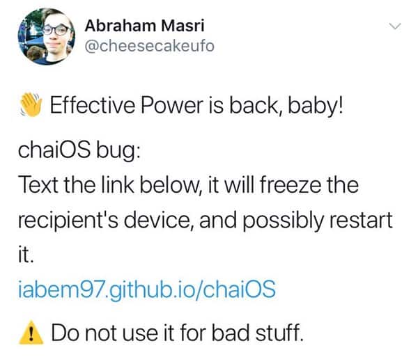 Chaios tweet