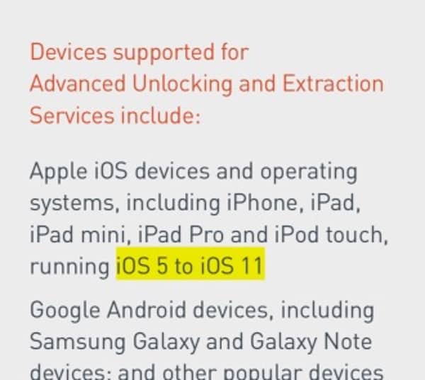 Cellebrite document