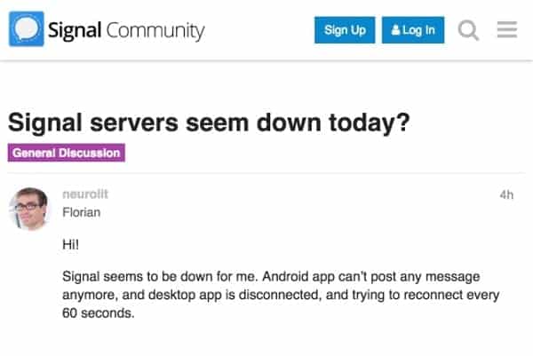 Signal down