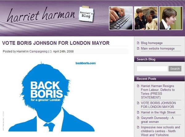 Harman backs Boris?