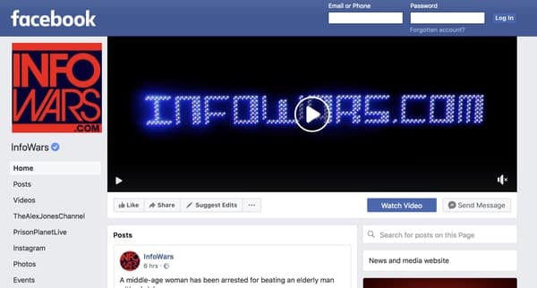 Infowars facebook