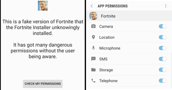 Fake fortnite