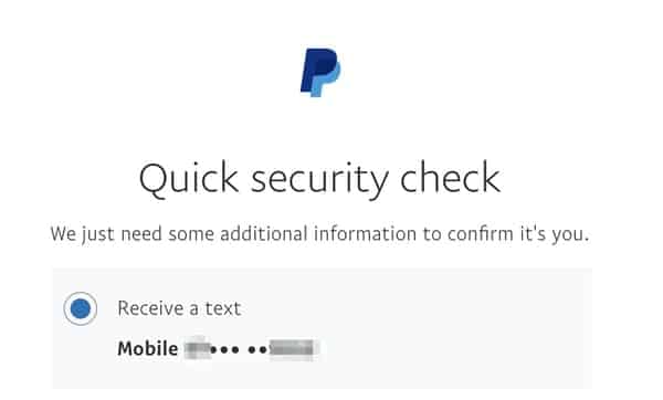 Paypal partial phone number