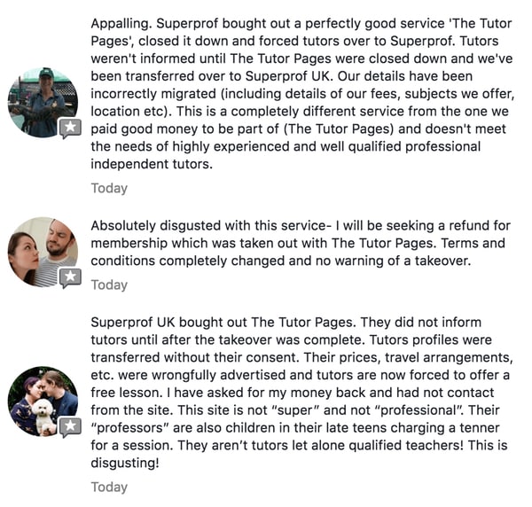 Superprof complaints