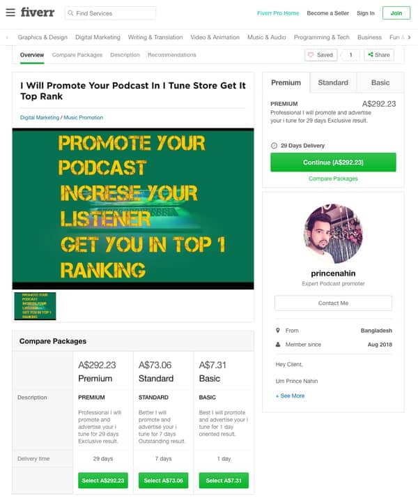 Fiverr podcast ad