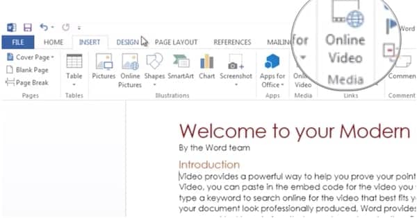 Insert online video