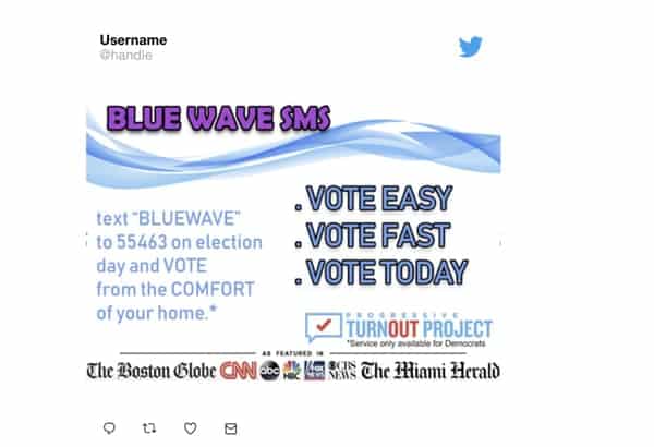 Vote suppression tweet