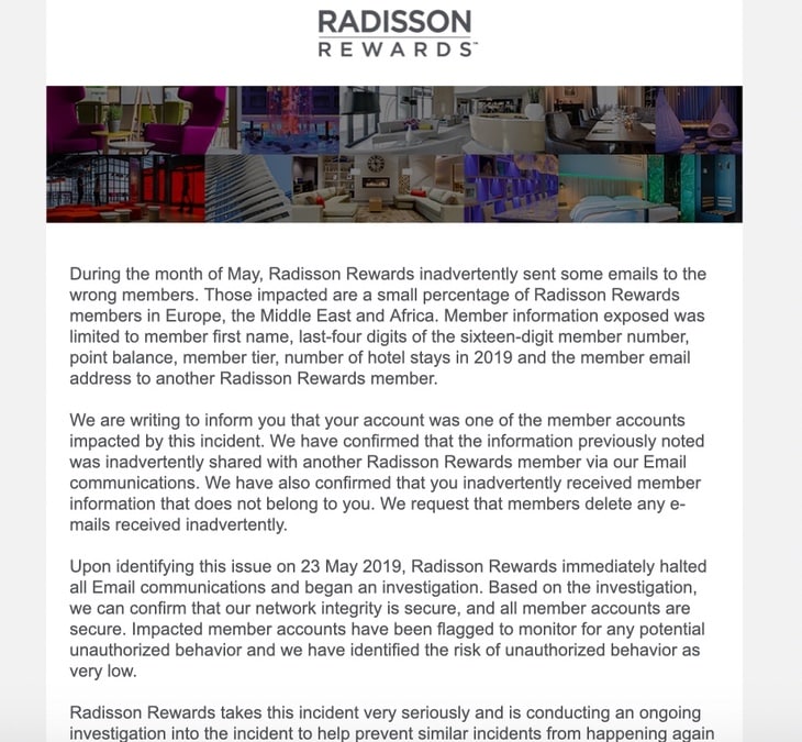 Radisson email