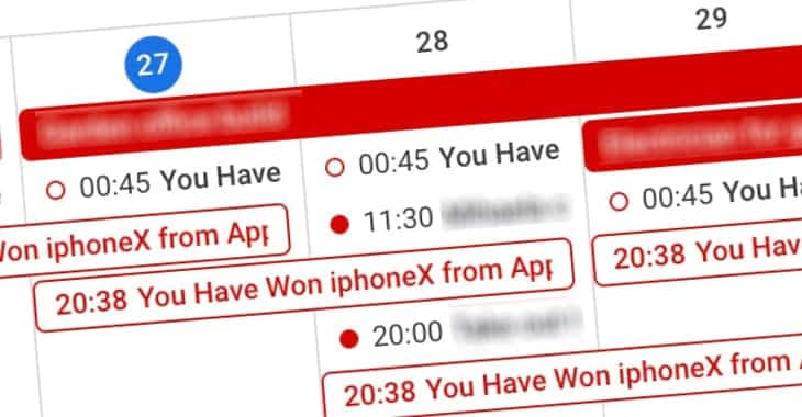 Won a free iPhone? No, it's Calendar spam