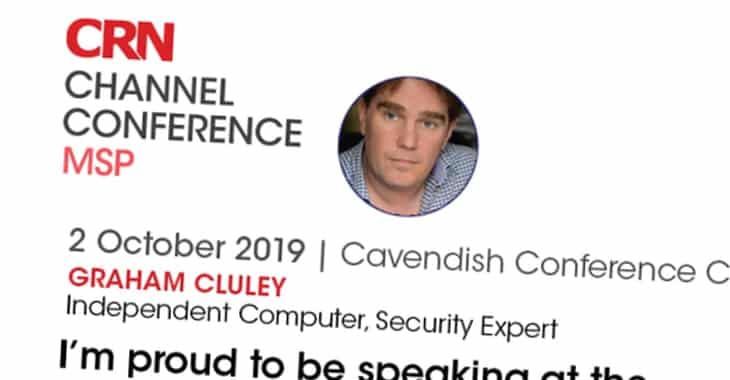 I'm keynoting about cybercrime at the CRN MSP conference in London next week