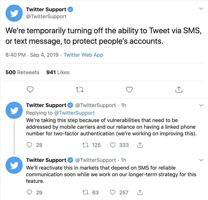 Sms tweets