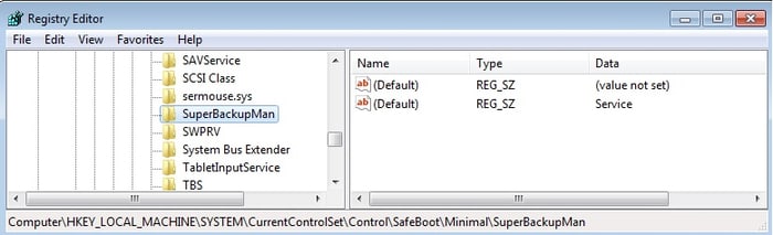 Registry setting