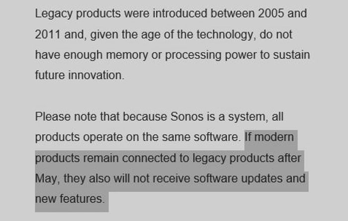 Sonos message