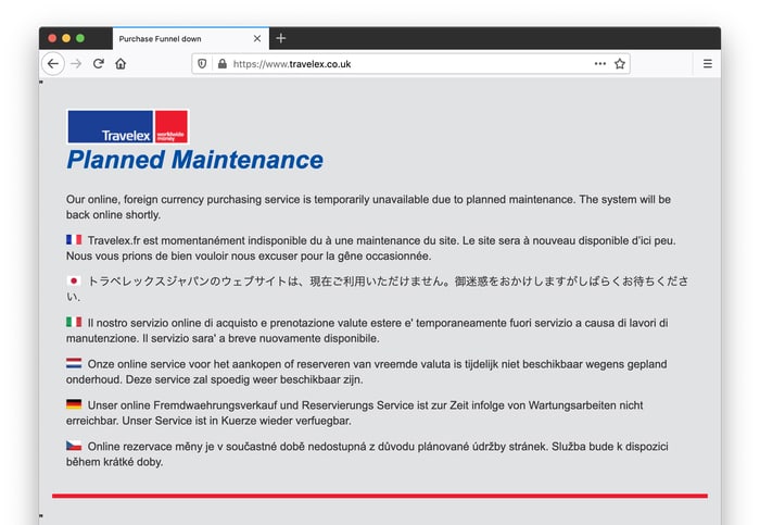 Travelex website