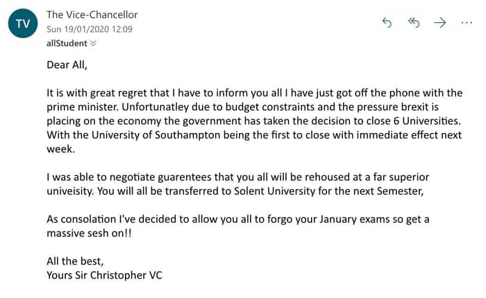 University email