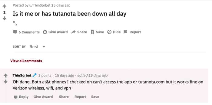 Reddit tutanota