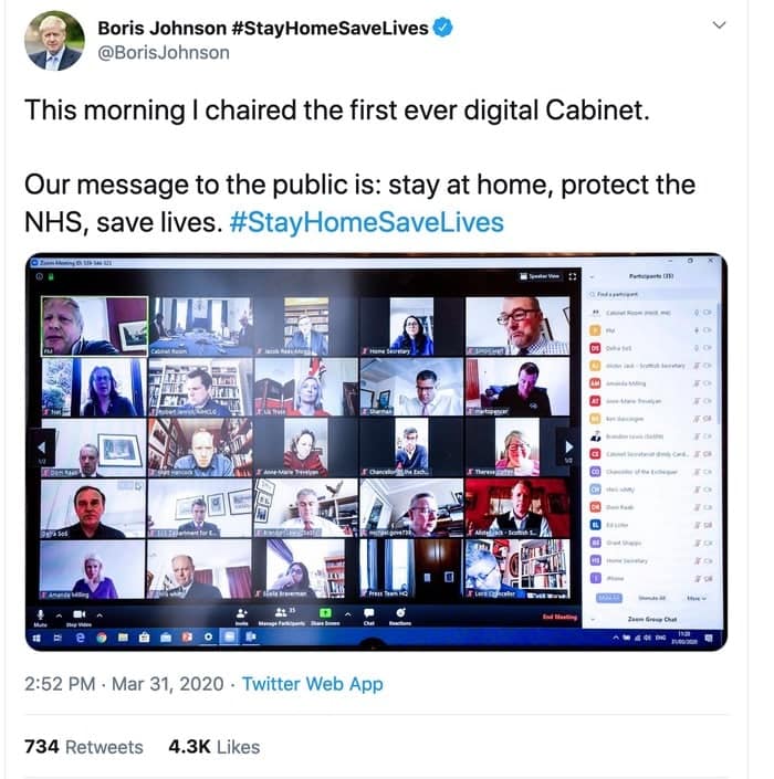 Boris Johnson tweet