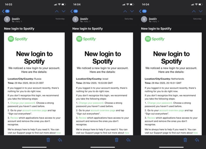 Spotify logins