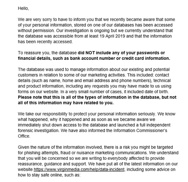 Virgin email