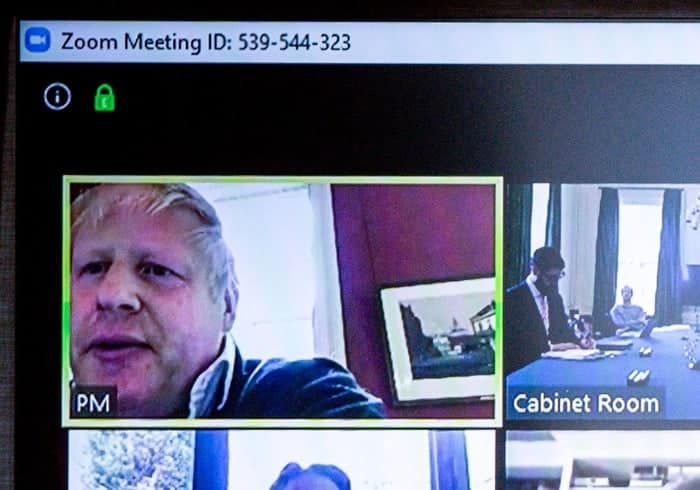 Zoom meeting close up